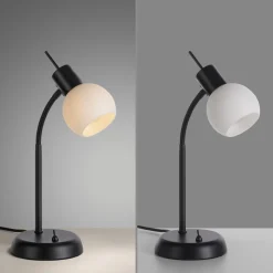 JUST LIGHT. Loki bordlampe, sort, jern, glas