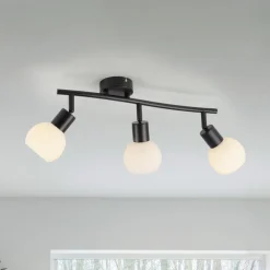 JUST LIGHT. Loki loftlampe, 3 lyskilder, lang, sort, jern