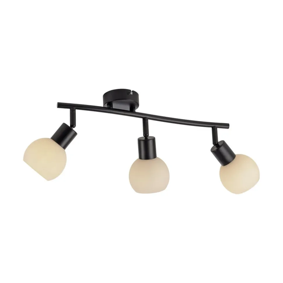 JUST LIGHT. Loki loftlampe, 3 lyskilder, lang, sort, jern