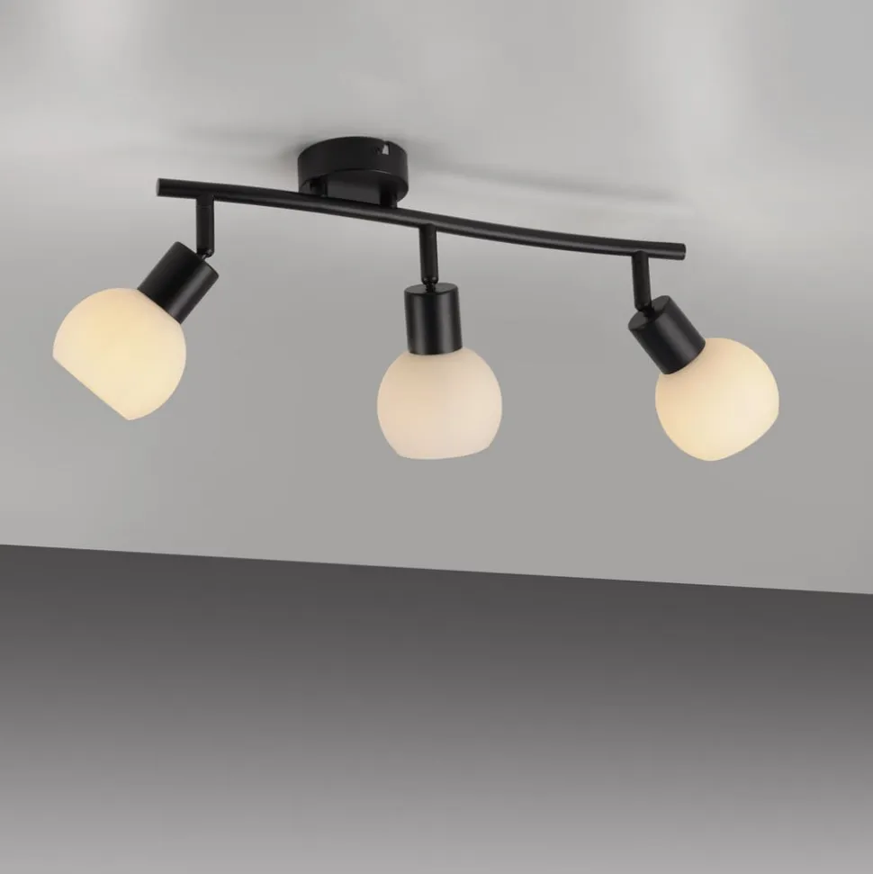JUST LIGHT. Loki loftlampe, 3 lyskilder, lang, sort, jern