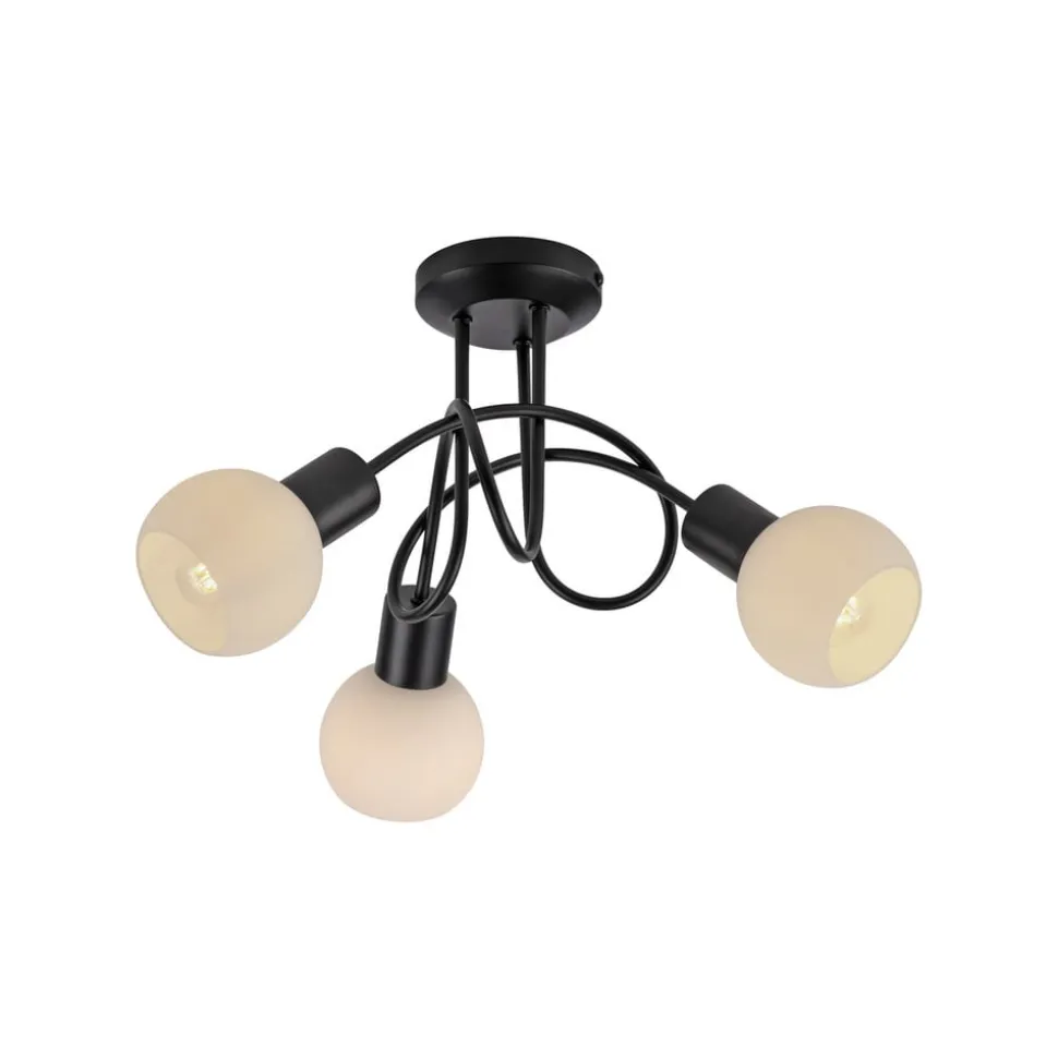 JUST LIGHT. Loki loftlampe, 3 lyskilder, rund, sort, jern