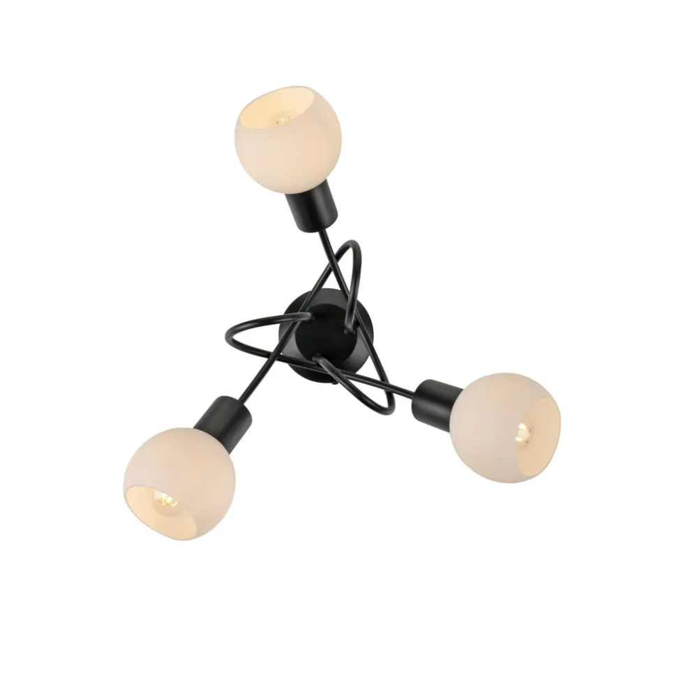 JUST LIGHT. Loki loftlampe, 3 lyskilder, rund, sort, jern