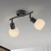JUST LIGHT. Loki loftlampe, 2 lyskilder, sort, jern, glas