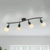 JUST LIGHT. Loki loftlampe, 4 lyskilder, sort, jern, glas
