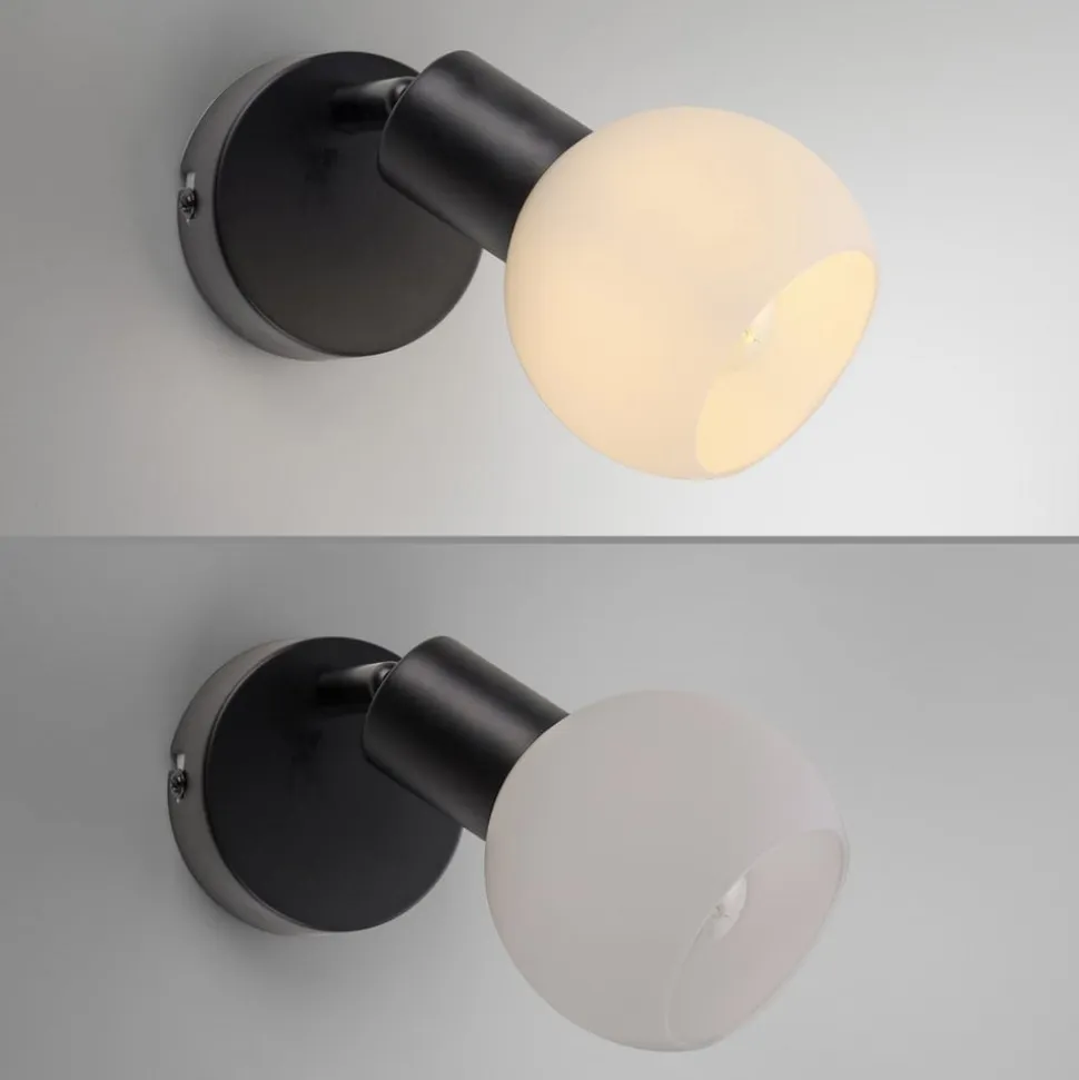 JUST LIGHT. Loki væglampe, sort, jern, glas