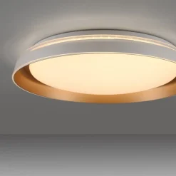 JUST LIGHT. Sati loftlampe, plast, hvid/messing