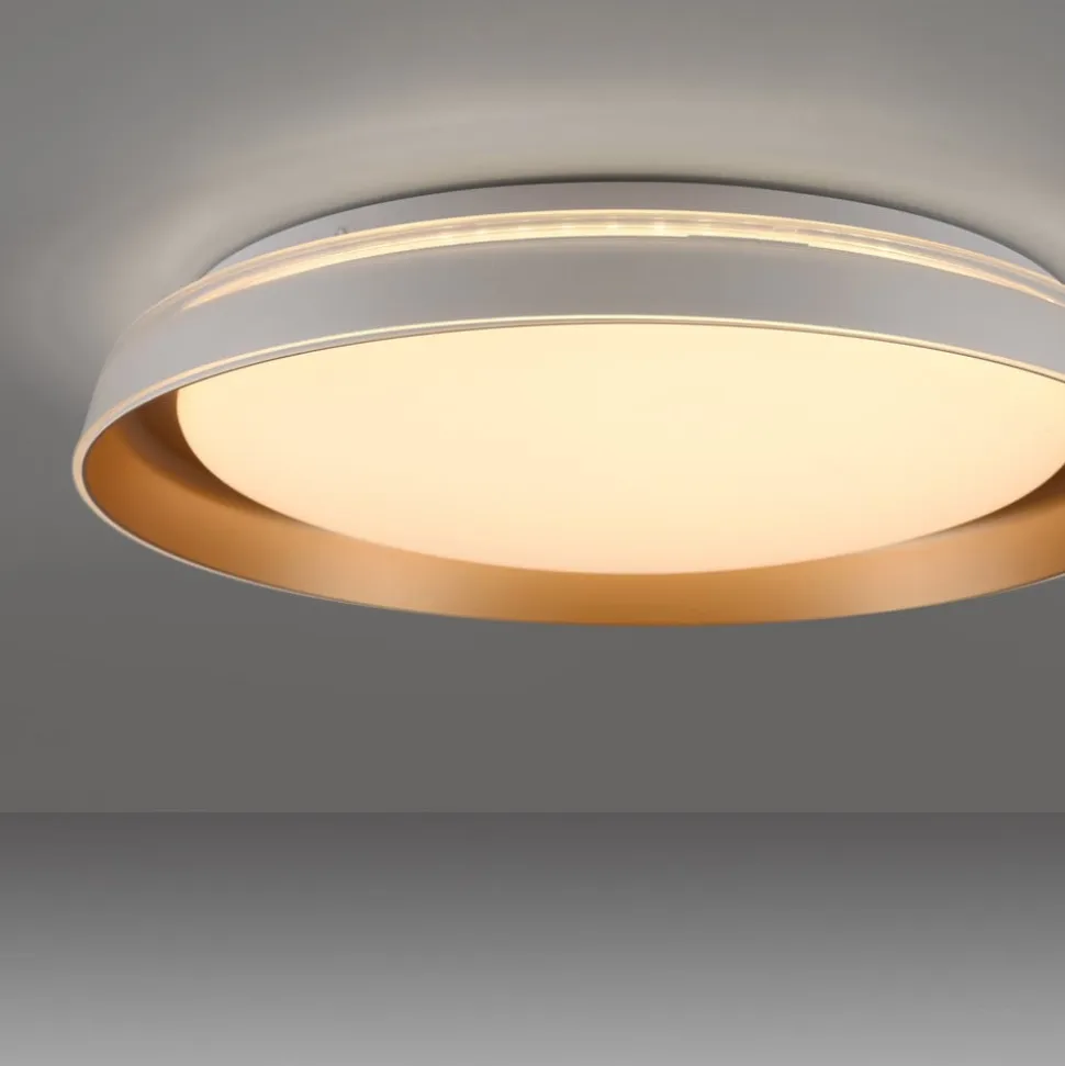 JUST LIGHT. Sati loftlampe, plast, hvid/messing