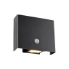 JUST LIGHT. Udendørs væglampe med sensor Amin, genopladeligt batteri sort