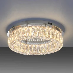 JUST LYS. Kulunka loftlampe, jern, krystalglas