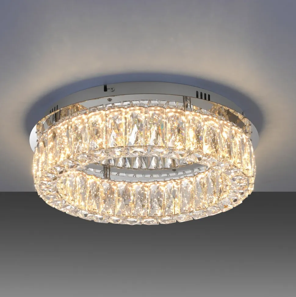JUST LYS. Kulunka loftlampe, jern, krystalglas