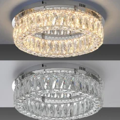 JUST LYS. Kulunka loftlampe, jern, krystalglas