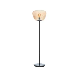 Kaizen gulvlampe, højde 140 cm, ravfarvet, glas
