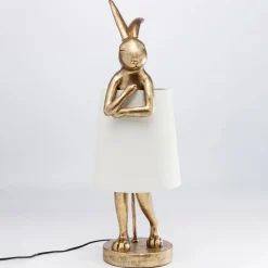 KARE Animal Rabbit bordlampe, guld/hvid, 68 cm, E14