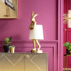 KARE Animal Rabbit bordlampe, guld/hvid, 68 cm, E14
