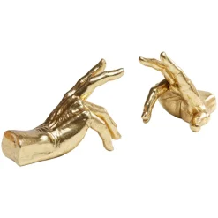 KARE bogstøtte Holding Fingers, guldfarvet, sæt med 2 stk