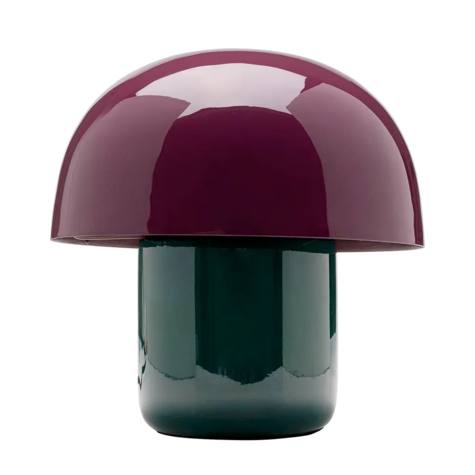 KARE bordlampe Mushroom, lilla/grøn, metal, 20 cm, E14