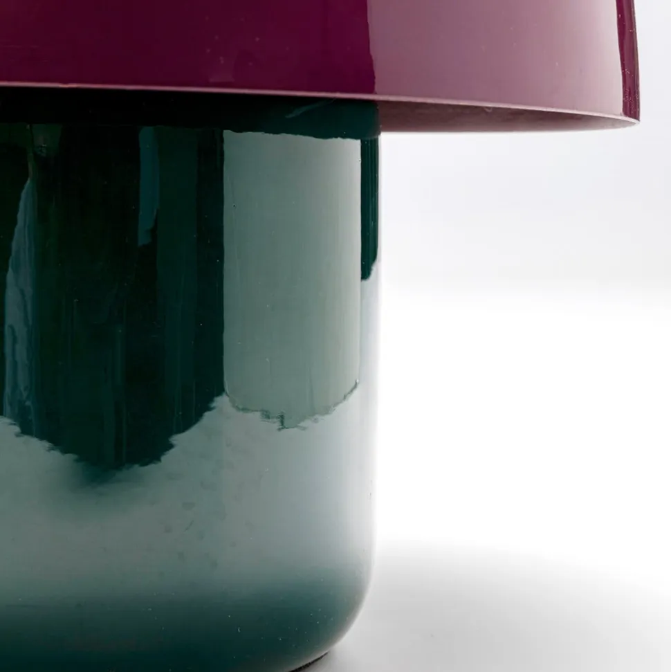 KARE bordlampe Mushroom, lilla/grøn, metal, 20 cm, E14