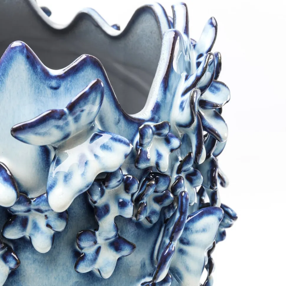 KARE Butterflies-vase, lyseblå, højde 50 cm, stentøj