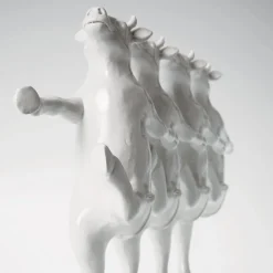 KARE Dancing Cows dekorativ figur, hvid, polyresin, højde 23 cm
