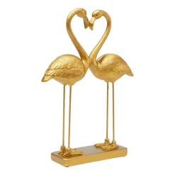 KARE dekorationsfigur Flamingo Love, guldfarvet, højde 39 cm