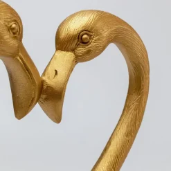 KARE dekorationsfigur Flamingo Love, guldfarvet, højde 39 cm