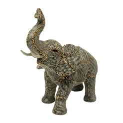 KARE dekorationsfigur Walking Elephant Pearls, højde 24 cm, grå