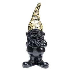 KARE dekorativ figur dværg stående, sort/guld, polyresin
