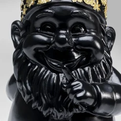 KARE dekorativ figur dværg stående, sort/guld, polyresin
