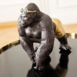 KARE dekorativ figur Monkey Beach, højde 20 cm, sort polyresin