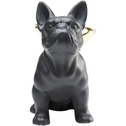 KARE dekorativ figur Siddende engel hund, sort/guld, stentøj