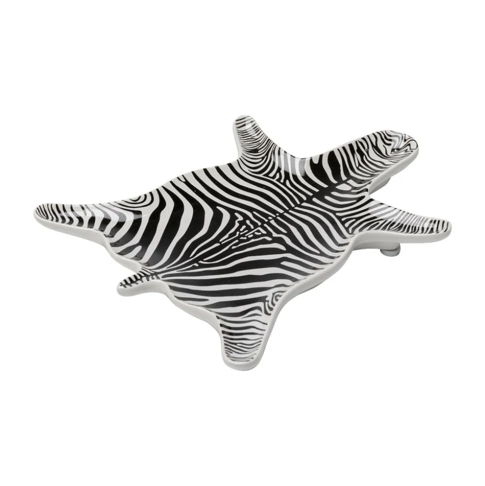 KARE dekorativ skål zebra, porcelæn, sort/hvid, håndmalet