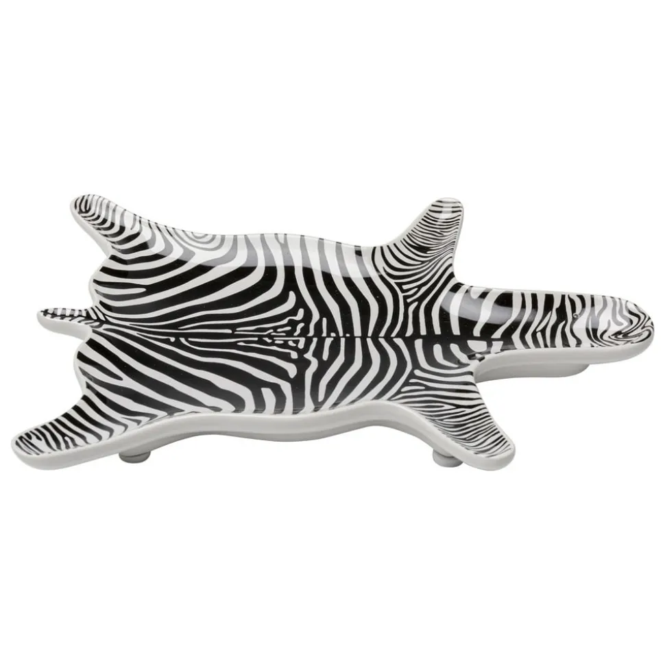 KARE dekorativ skål zebra, porcelæn, sort/hvid, håndmalet