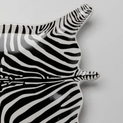 KARE dekorativ skål zebra, porcelæn, sort/hvid, håndmalet