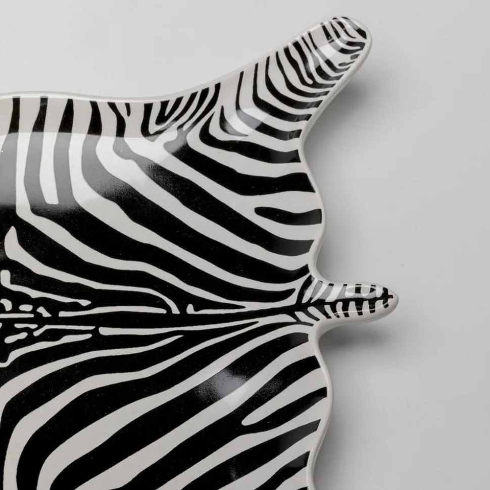 KARE dekorativ skål zebra, porcelæn, sort/hvid, håndmalet