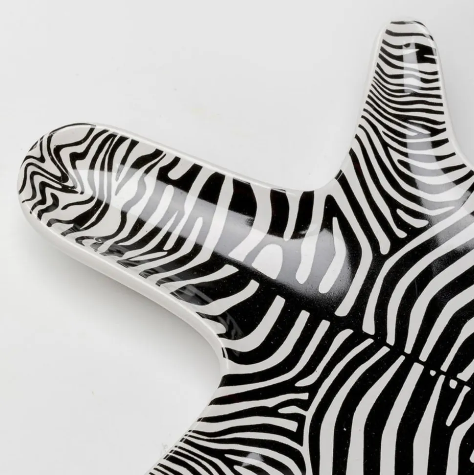 KARE dekorativ skål zebra, porcelæn, sort/hvid, håndmalet