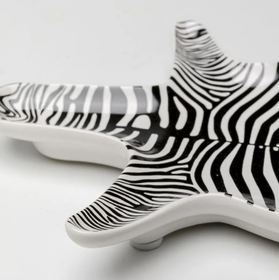 KARE dekorativ skål zebra, porcelæn, sort/hvid, håndmalet