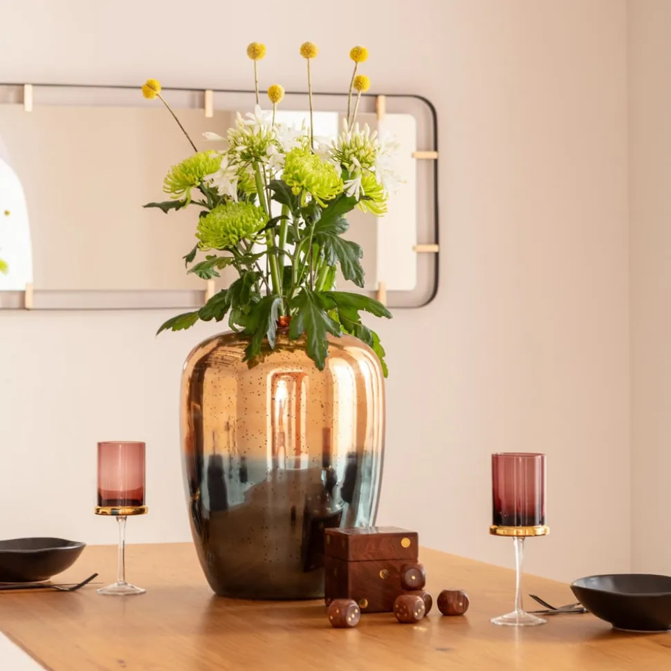 KARE dekorativ vase Lizy Shine Multi, højde 41 cm, håndlavet glas