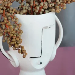 KARE Face Pot-vase, højde 30 cm, glaseret stentøj, bemalet