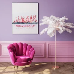 KARE Feather Palm gulvlampe med fjer, hvid