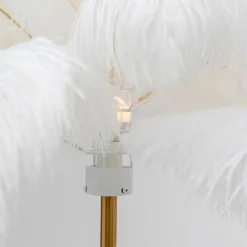 KARE Feather Palm gulvlampe med fjer, hvid