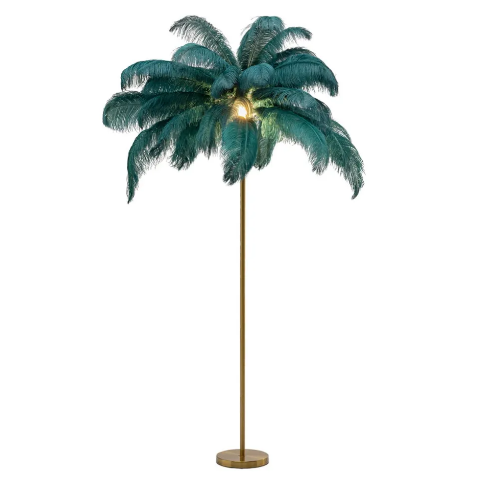 KARE Feather Palm gulvlampe med fjer, grøn