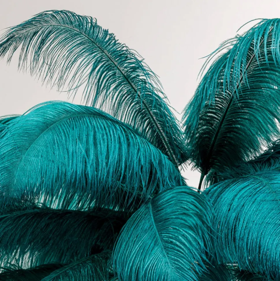 KARE Feather Palm gulvlampe med fjer, grøn