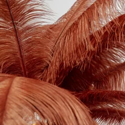 KARE Feather Palm gulvlampe med fjer, rustrød
