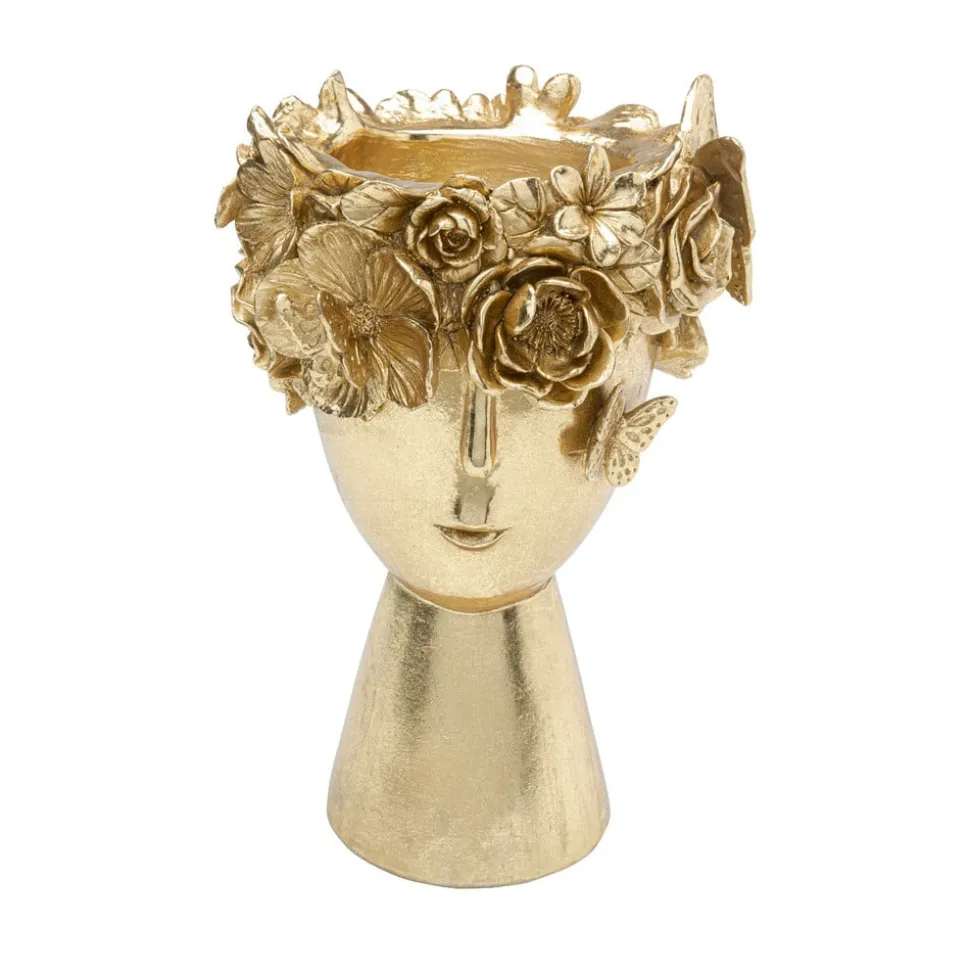 KARE Flowercrown dekorativ vase, højde 30 cm, Ø 20 cm, guldfarvet