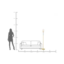 KARE gulvlampe Allegra, guld/blå/rosa, 165 cm høj, E14