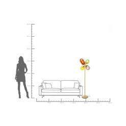 KARE Gulvlampe Balloon Dance, flerfarvet, glas, 160 cm, E27