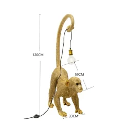 KARE gulvlampe Monkey Dance, guldfarvet, 120 cm, E27