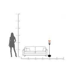 KARE Gulvlampe Sugar, flerfarvet, glas, 150 cm, G9