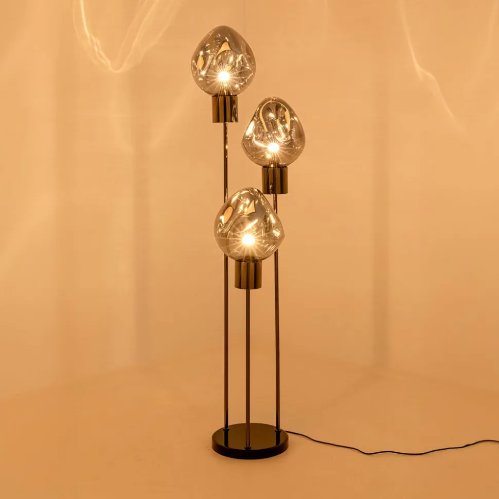 KARE Gulvlampe Supernova, røggrå, glas, 160 cm, E27