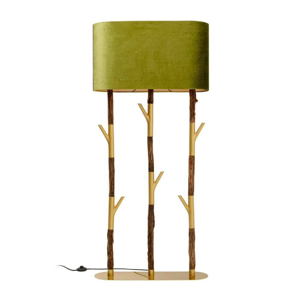 KARE Gulvlampe Twig, grøn/guld, 154 cm, E27